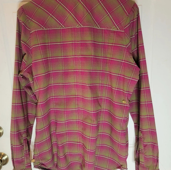 Burton Dryride Blitz Flannel. Snowboarding. Pink and green. Womens M - Picture 4 of 10